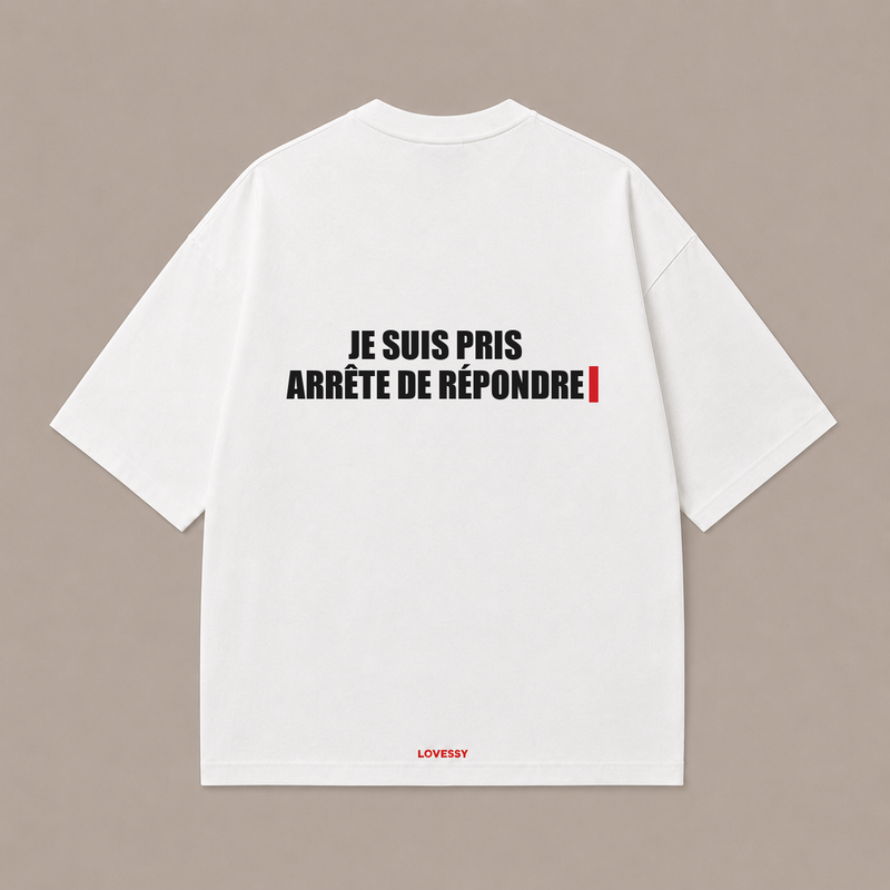 JE SUIS PRIS ARRÊTE DE RÉPONDRE — Blanc