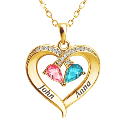 Gold Always Yours Birthstone Heart Necklace