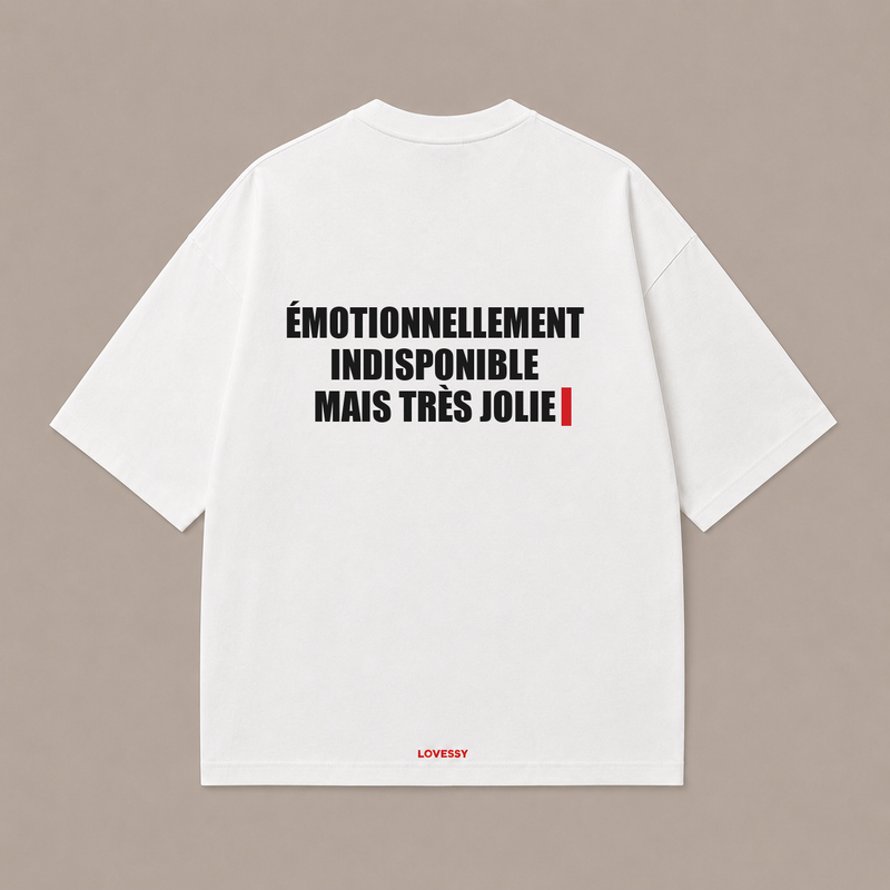 ÉMOTIONNELLEMENT INDISPONIBLE MAIS TRÈS JOLIE — Blanc
