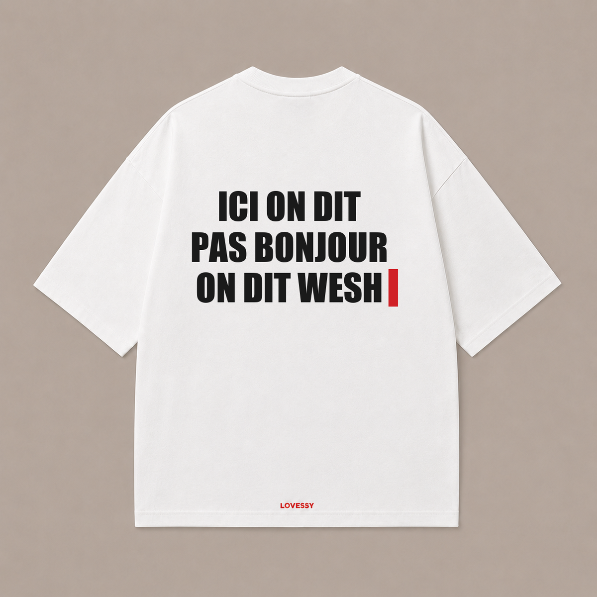 ICI ON DIT PAS BONJOUR ON DIT WESH — Blanc