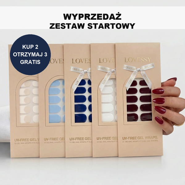 Lovessy zestaw startowy żelowych pasków do paznokci bez lampy UV