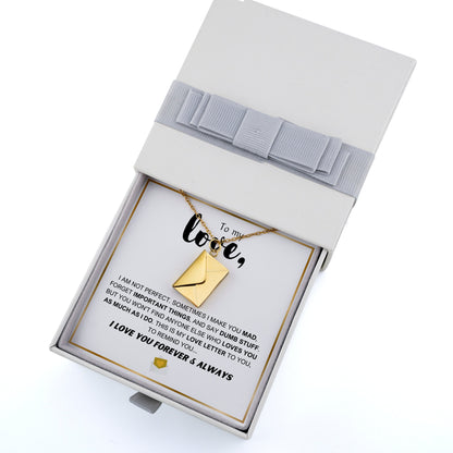 Pendentif Lettre d’Amour avec détail de l’enveloppe